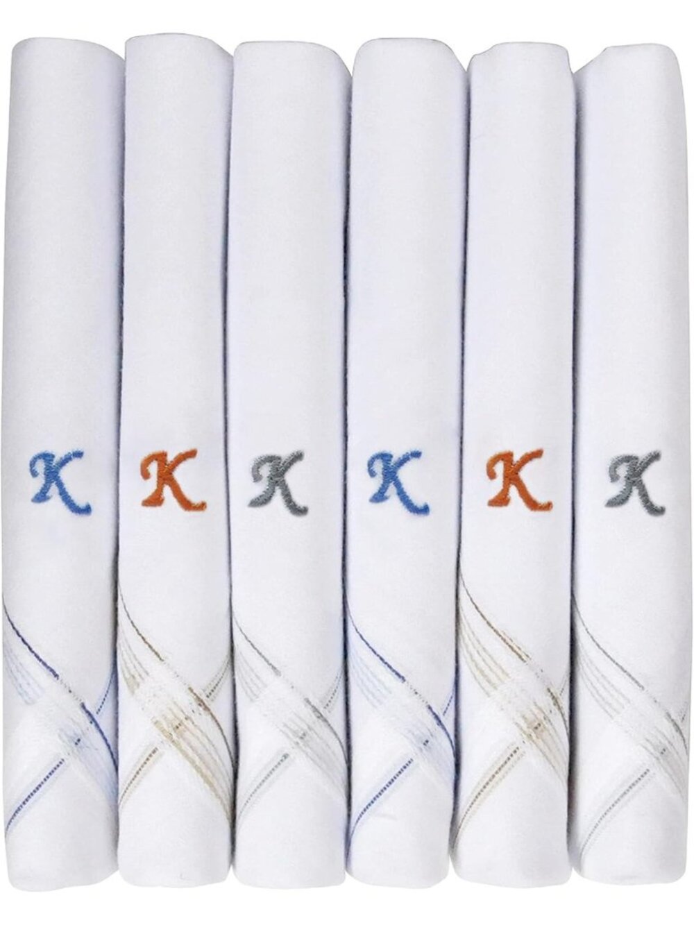 Men's Monogram Handkerchief Set A-Z | 100% Cotton, Absorbent, Breathable